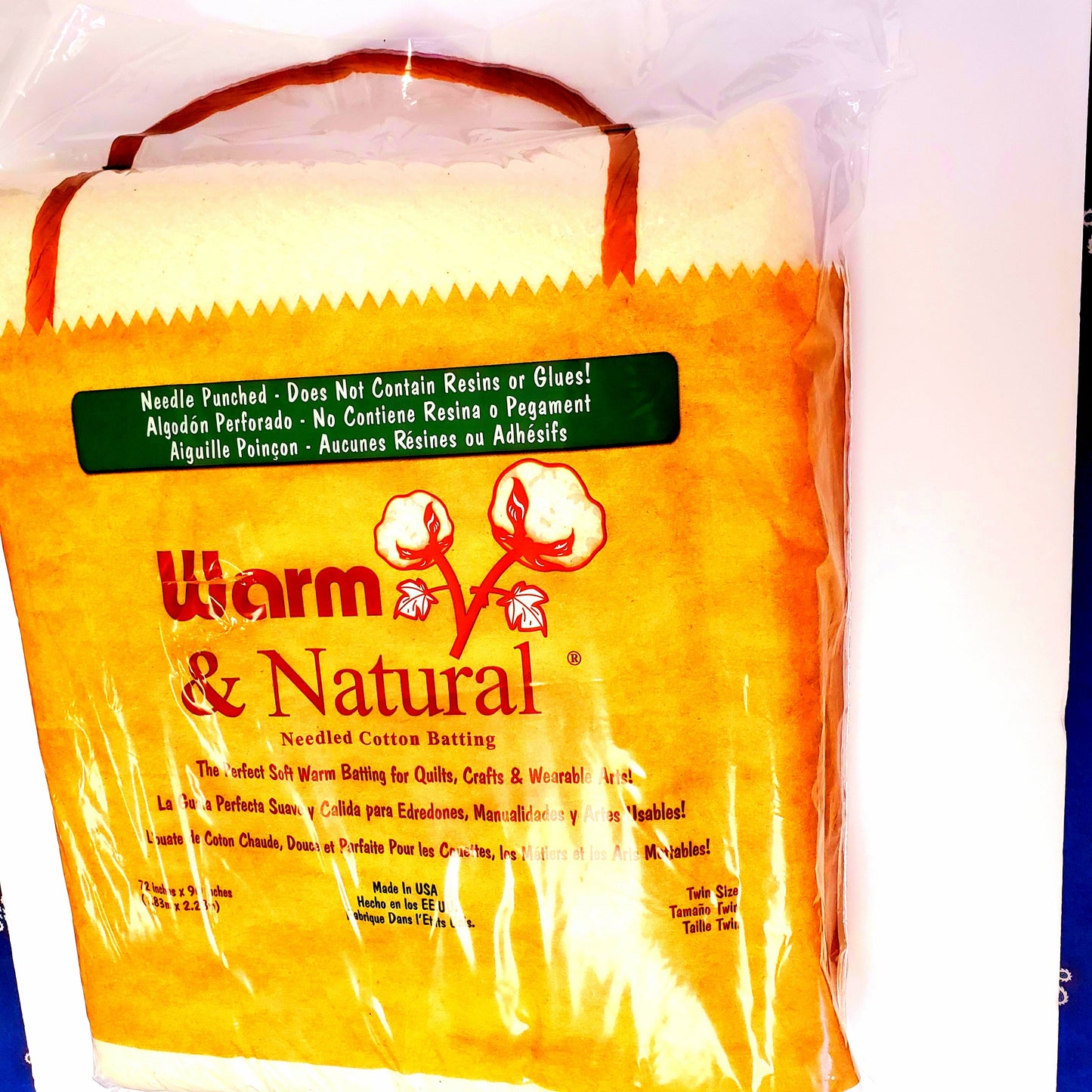 Batting Warm & Natural Cotton 72in x 90in