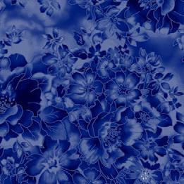 Quilt Back - 108" - Faded Floral Navy