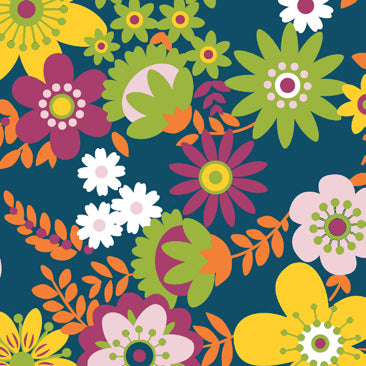 Fabulous Medium Floral Teal