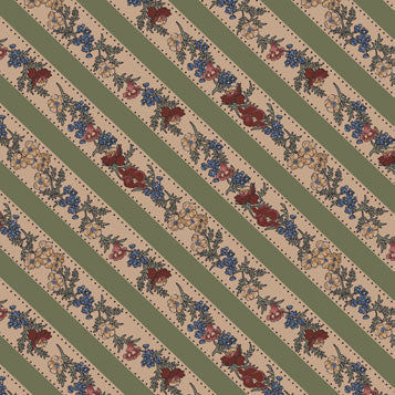 Hillside Floral Stripe Green
