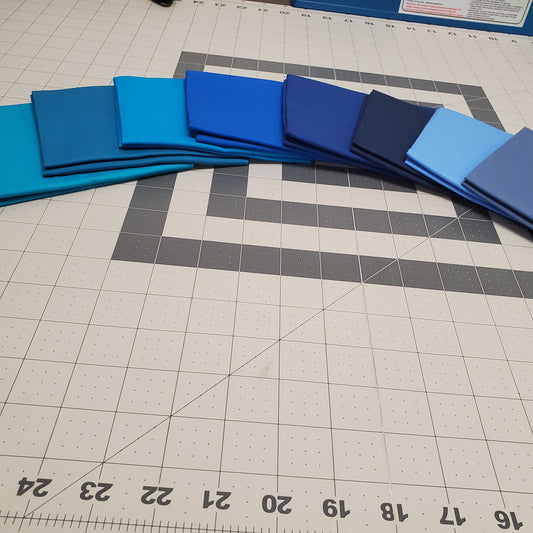 Fat Quarter Bundle Solids - Blue Spectrum - 8 Pieces