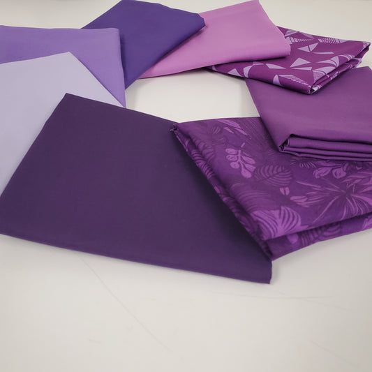 Fat Quarter Bundle Solids - Purple Spectrum - 8 Pieces