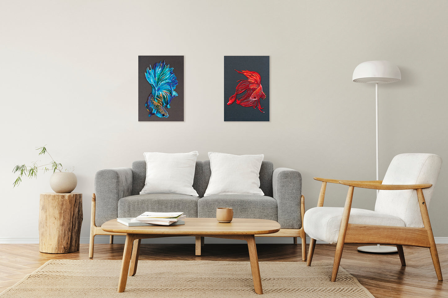 Blue Gold Bead Embroidery