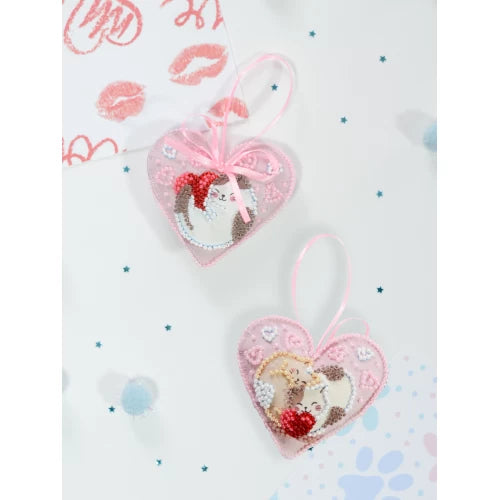 Purring Hugs Ornament Bead Embroidery