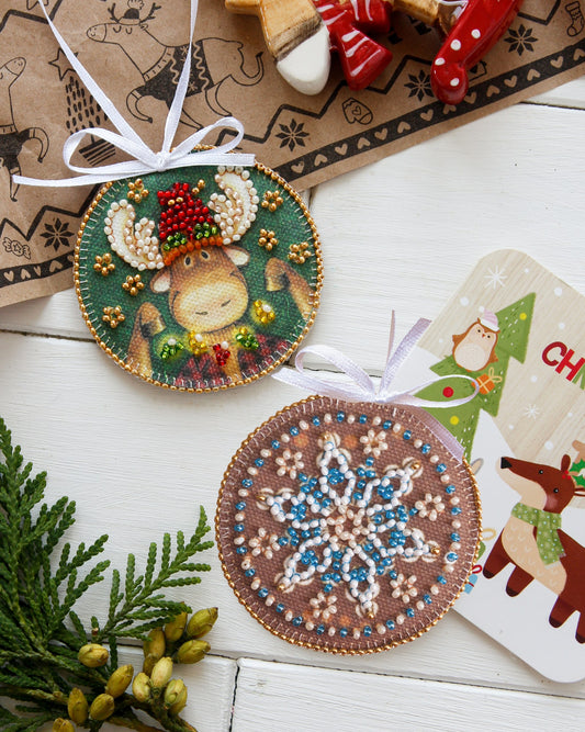 Christmas Lights Ornament Bead Embroidery