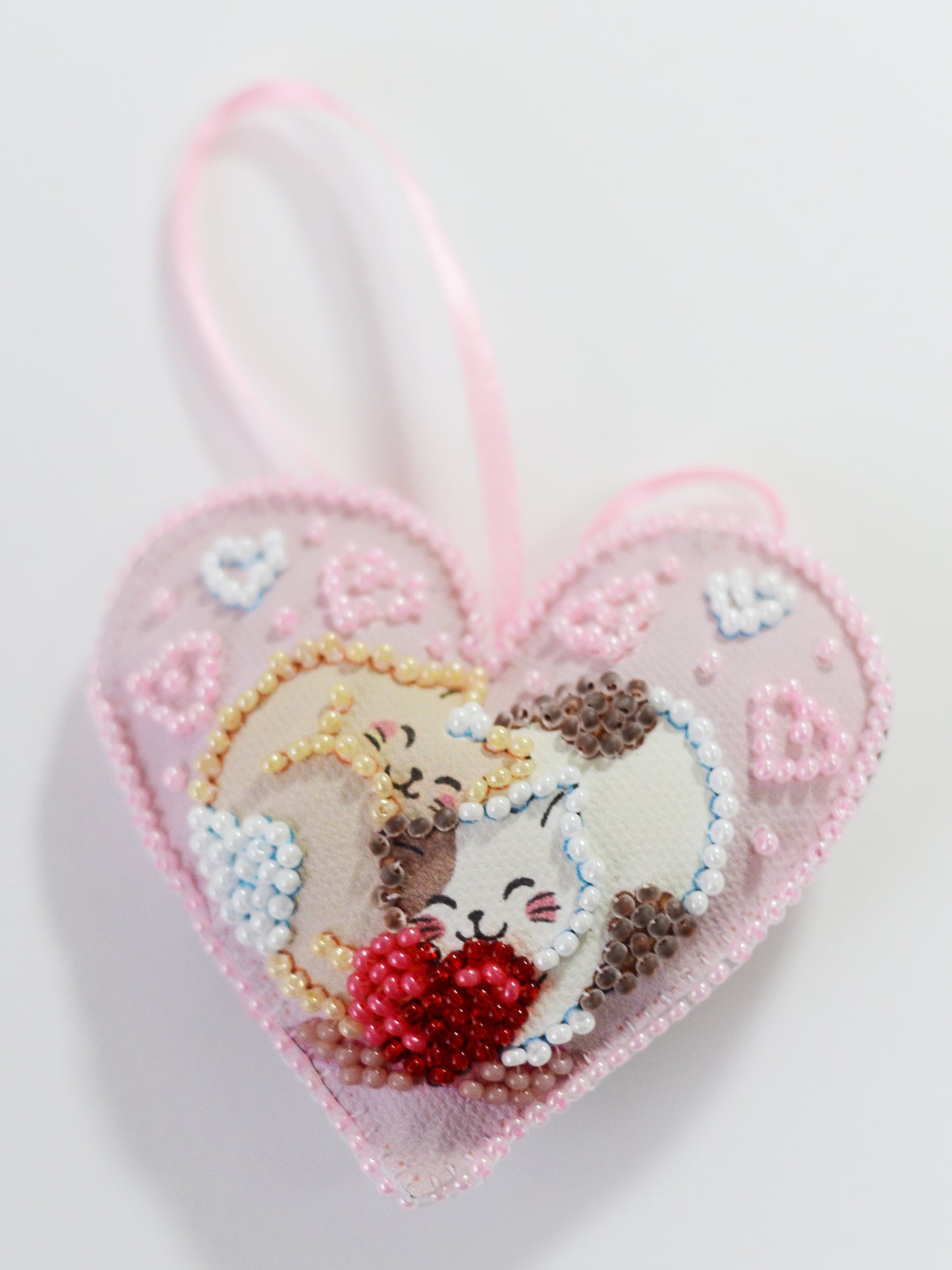 Purring Hugs Ornament Bead Embroidery