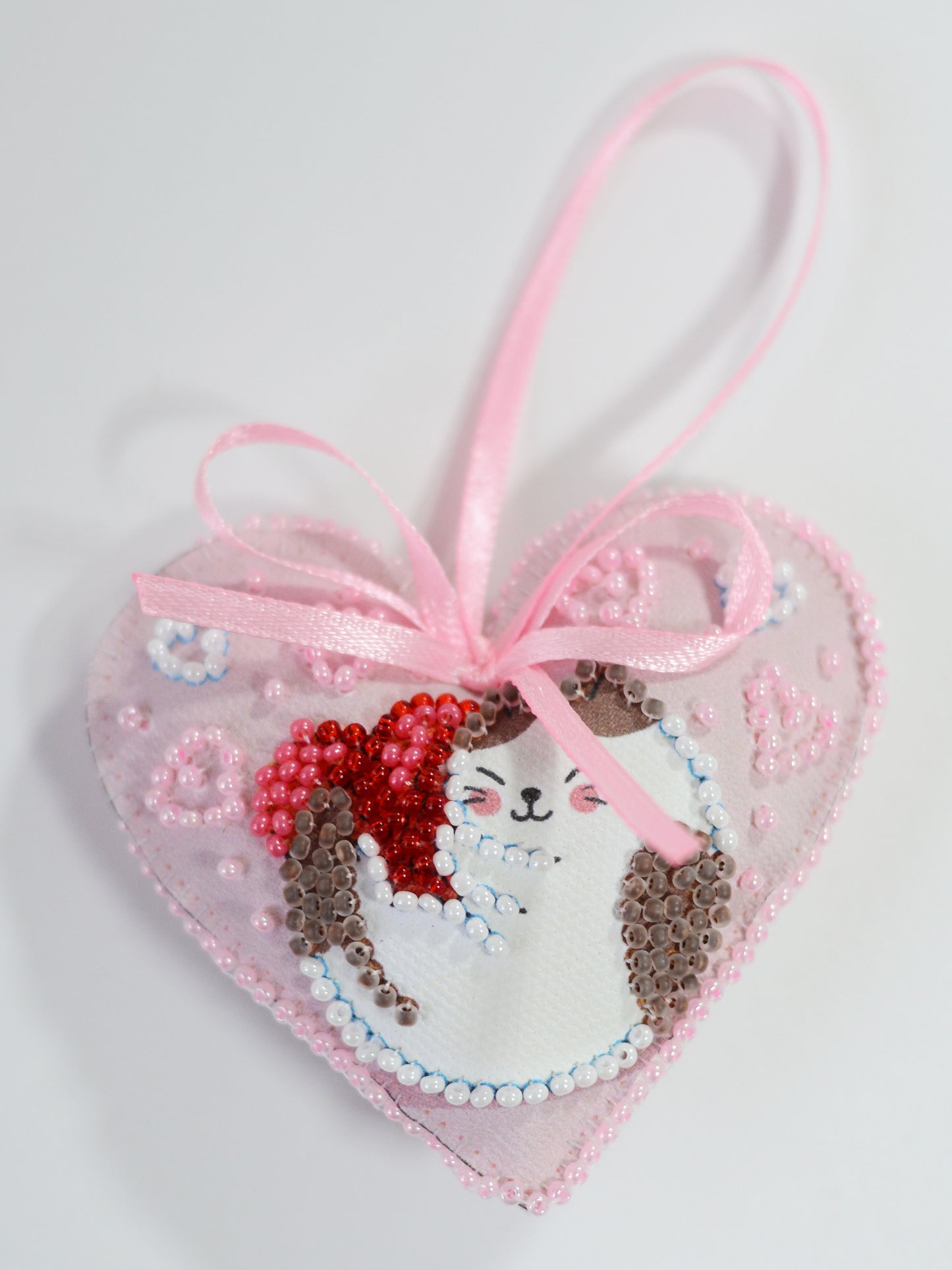 Purring Hugs Ornament Bead Embroidery