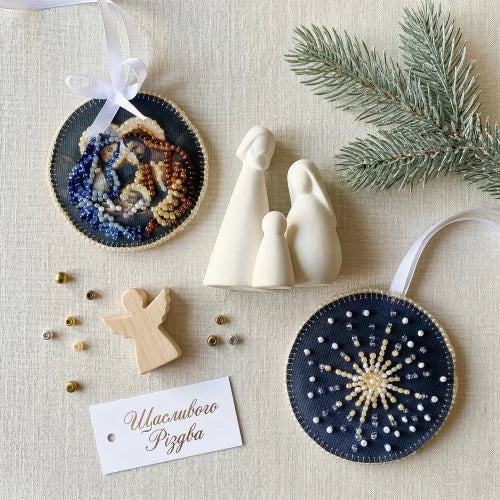 Holy Night Ornament Bead Embroidery