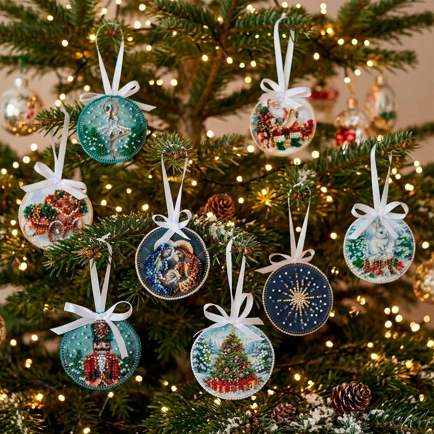 Holy Night Ornament Bead Embroidery