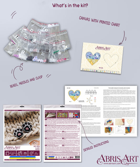 Paws Decoration Bead Embroidery