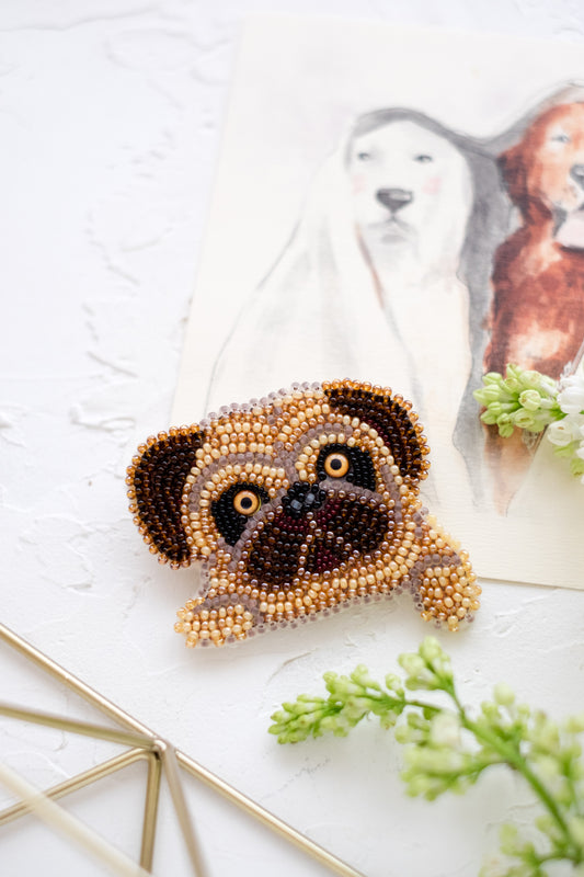 Pug Bead Embroidery