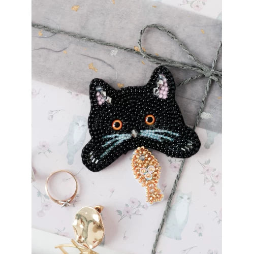 Good Catch Cat Bead Embroidery