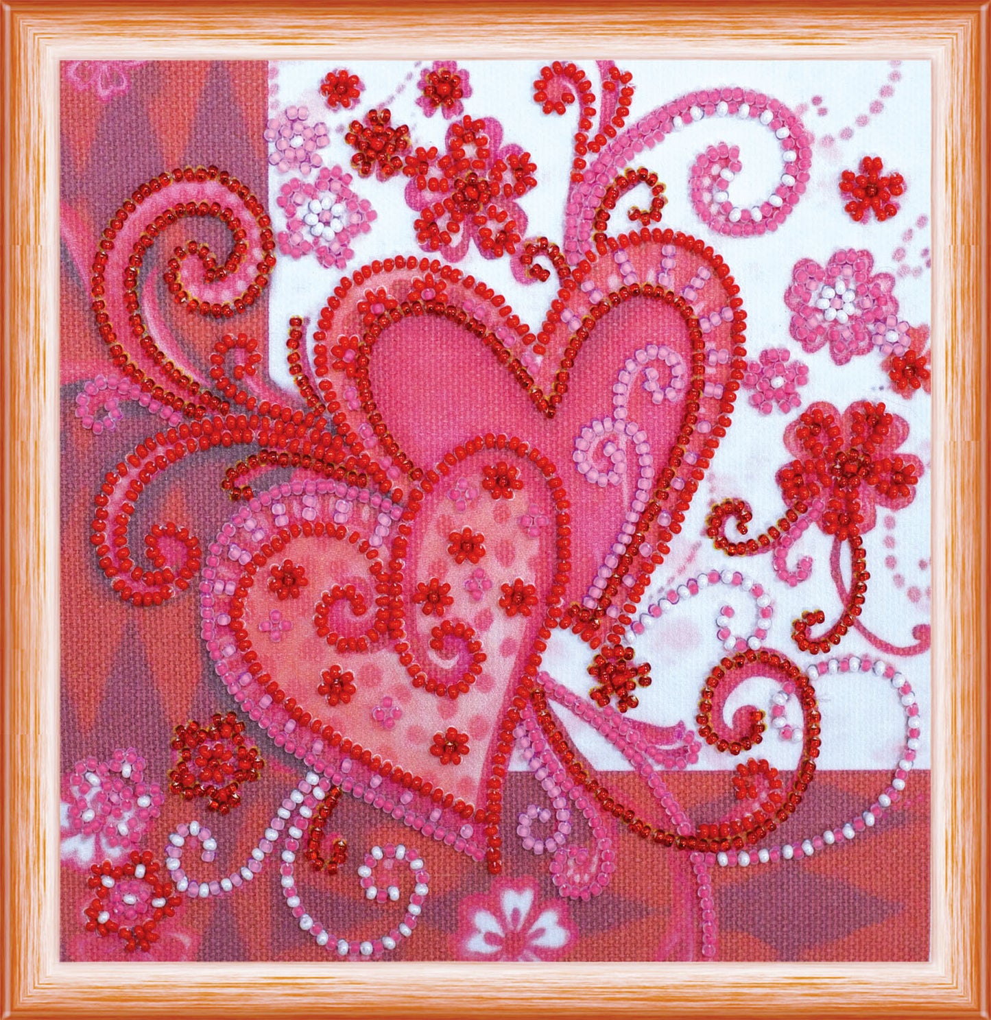Loving Hearts Bead Embroidery
