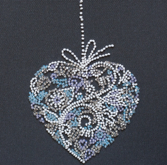 Lace Heart Ornament Bead Embroidery