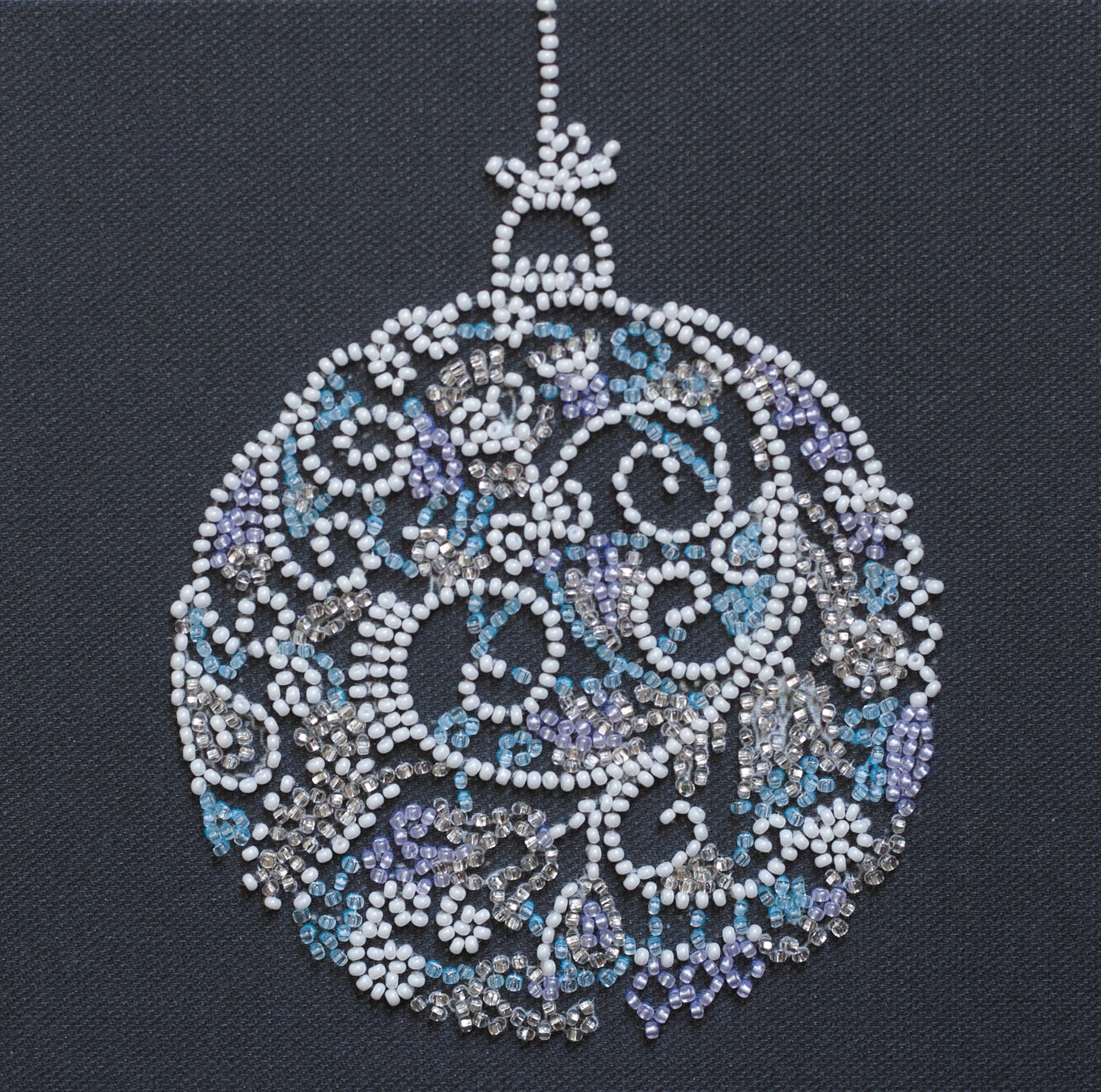 Lace Ball Ornament Bead Embroidery