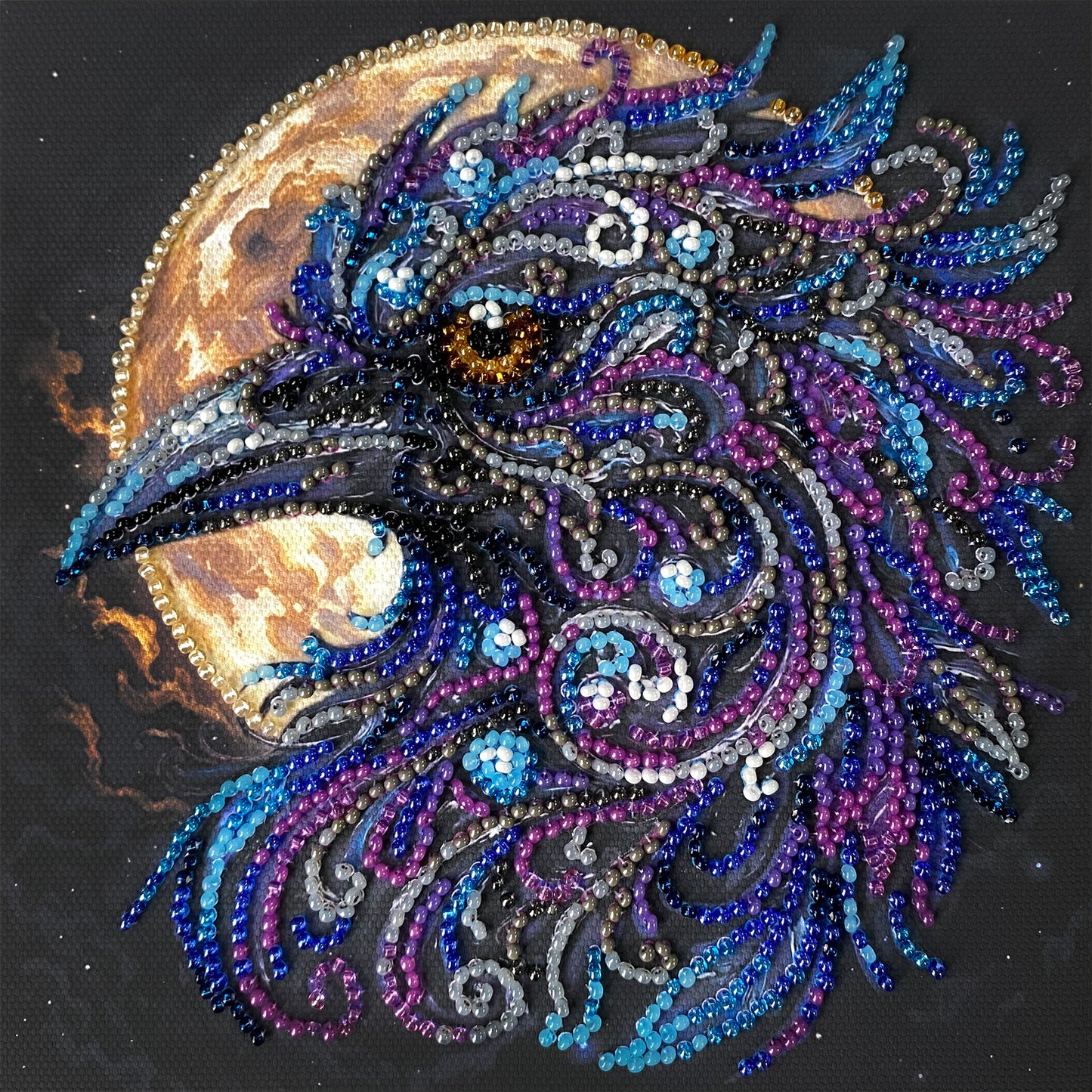 Amber Gaze Bead Embroidery