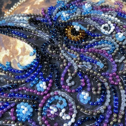 Amber Gaze Bead Embroidery
