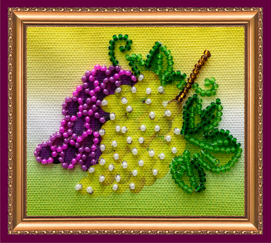 Grapes Bead Embroidery Magnet