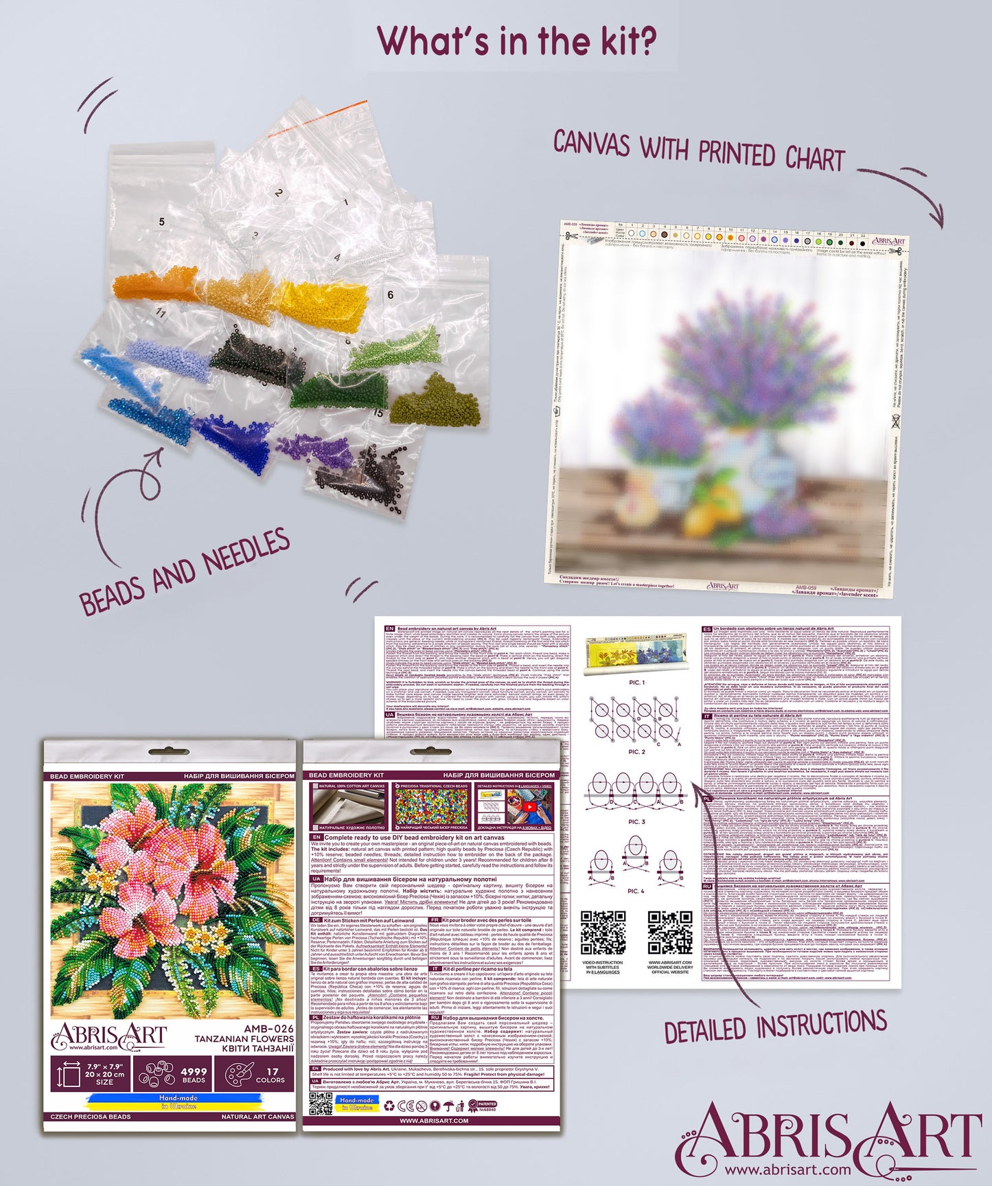 Tanzanian Flowers Bead Embroidery