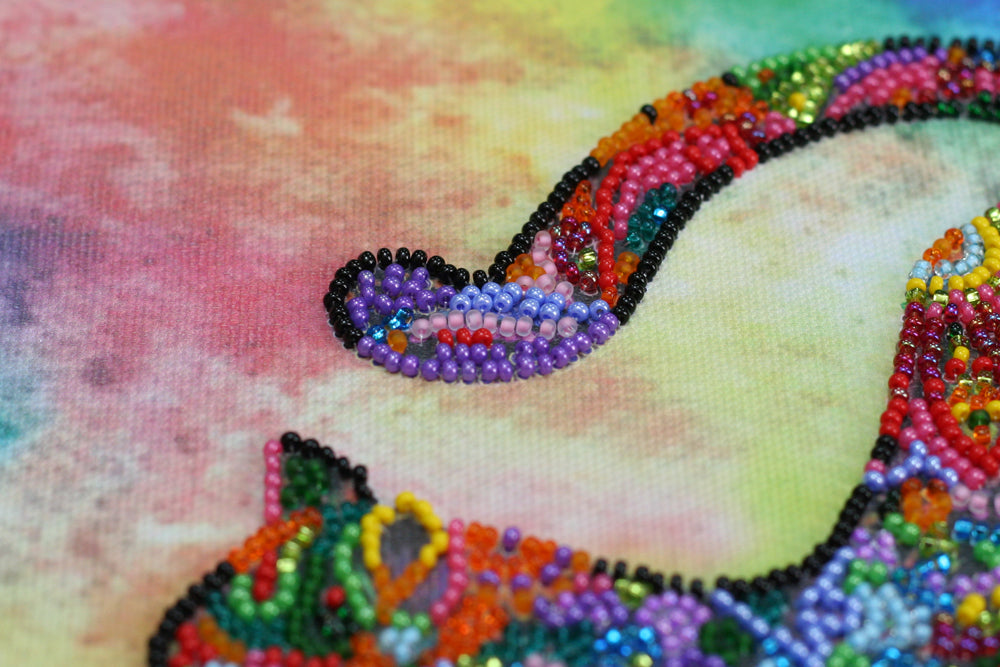 Playful Kitten Bead Embroidery