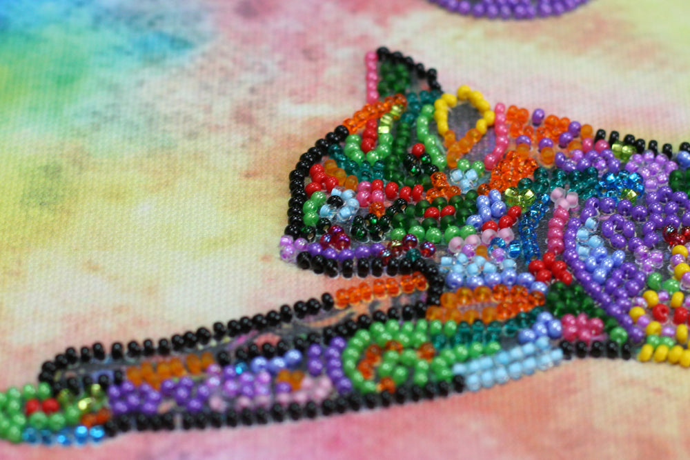 Playful Kitten Bead Embroidery