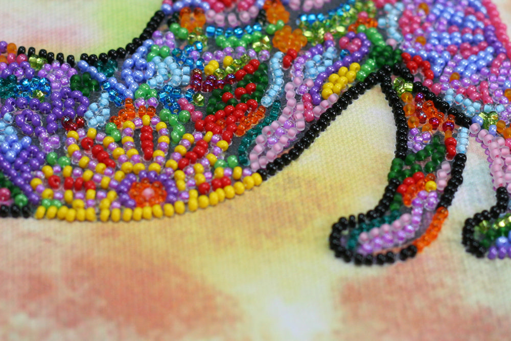 Playful Kitten Bead Embroidery