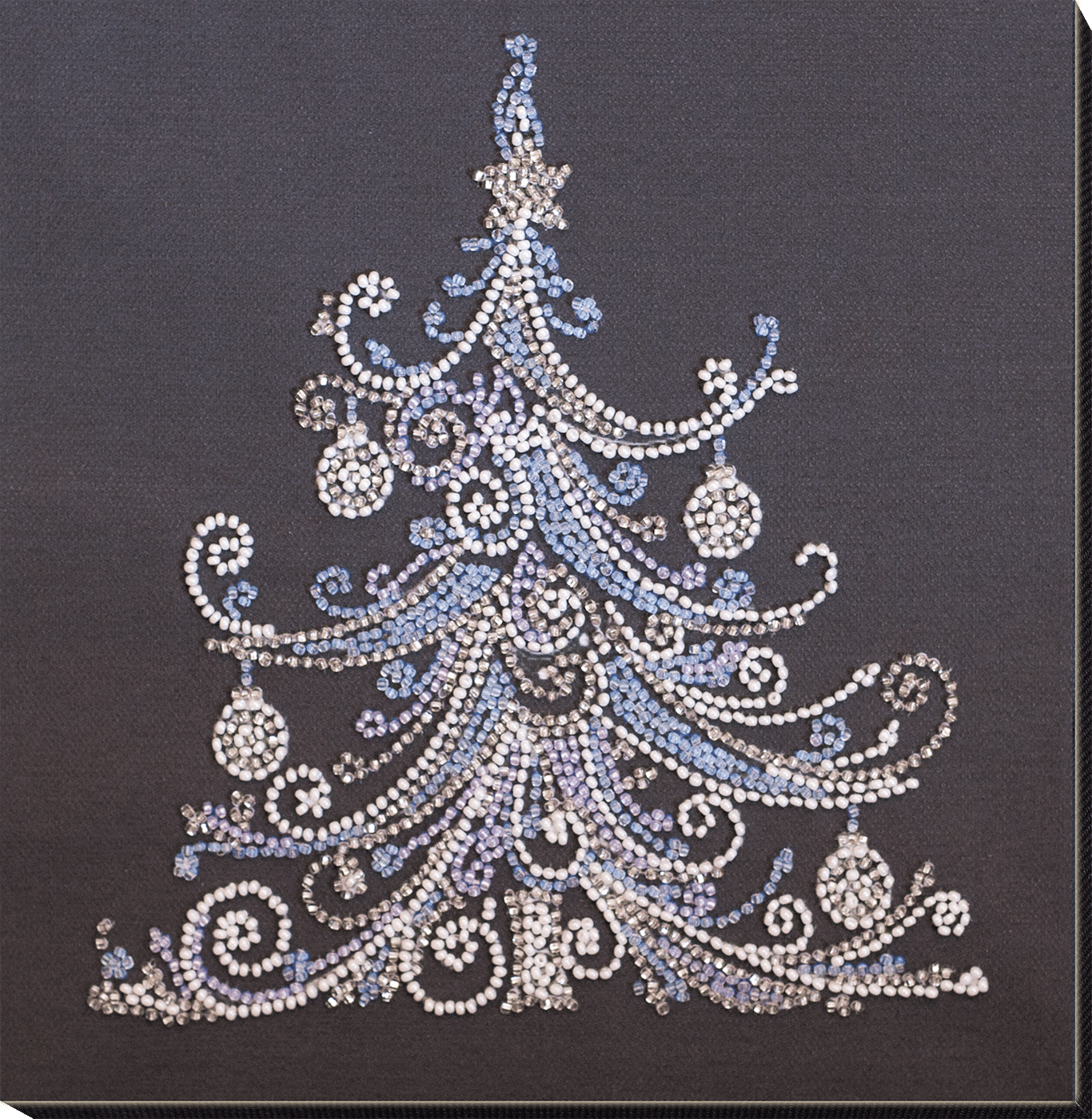 Herringbone Silver Tree Bead Embroidery