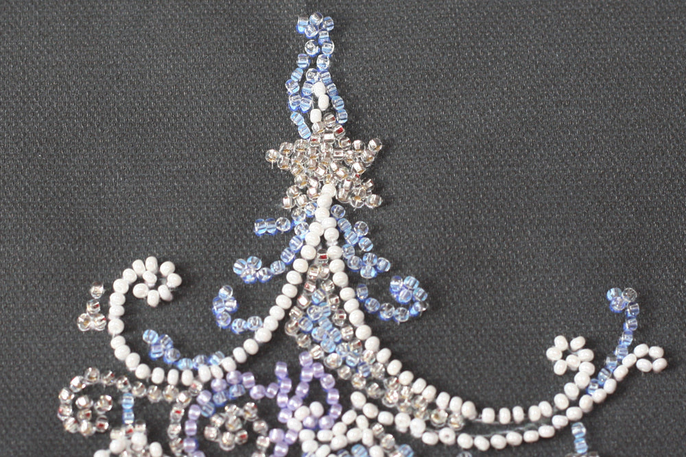 Herringbone Silver Tree Bead Embroidery