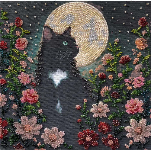 Can't Sleep Cat Bead Embroidery