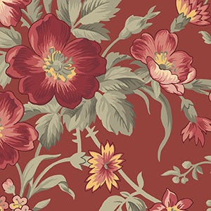 Dusty Roads Main Floral Red