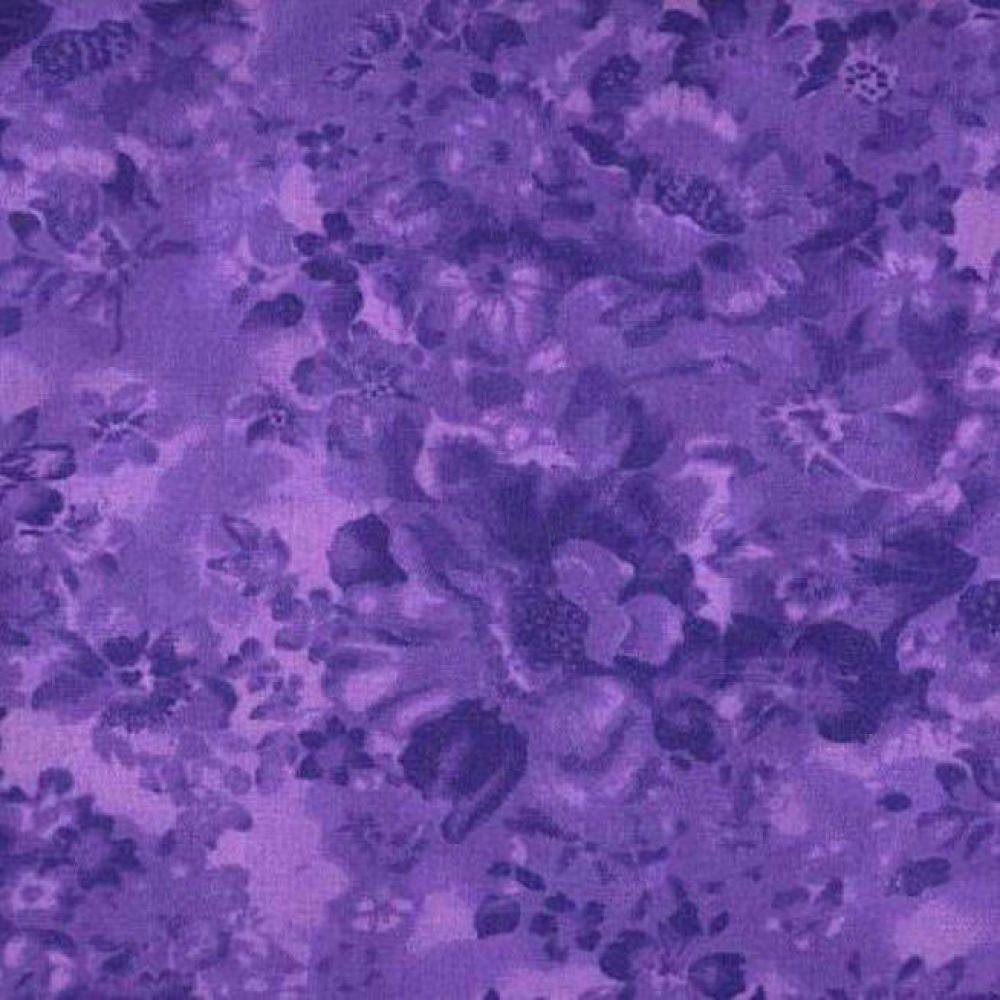 Quilt Back - 108" - Faded Floral Purple