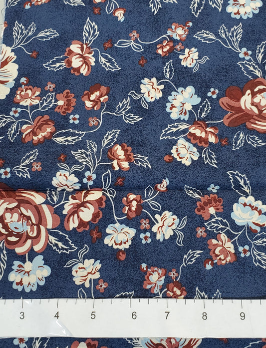 Stitches and Stripes Main Floral Navy