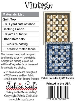 Vintage 3-Yard Quilt Pattern