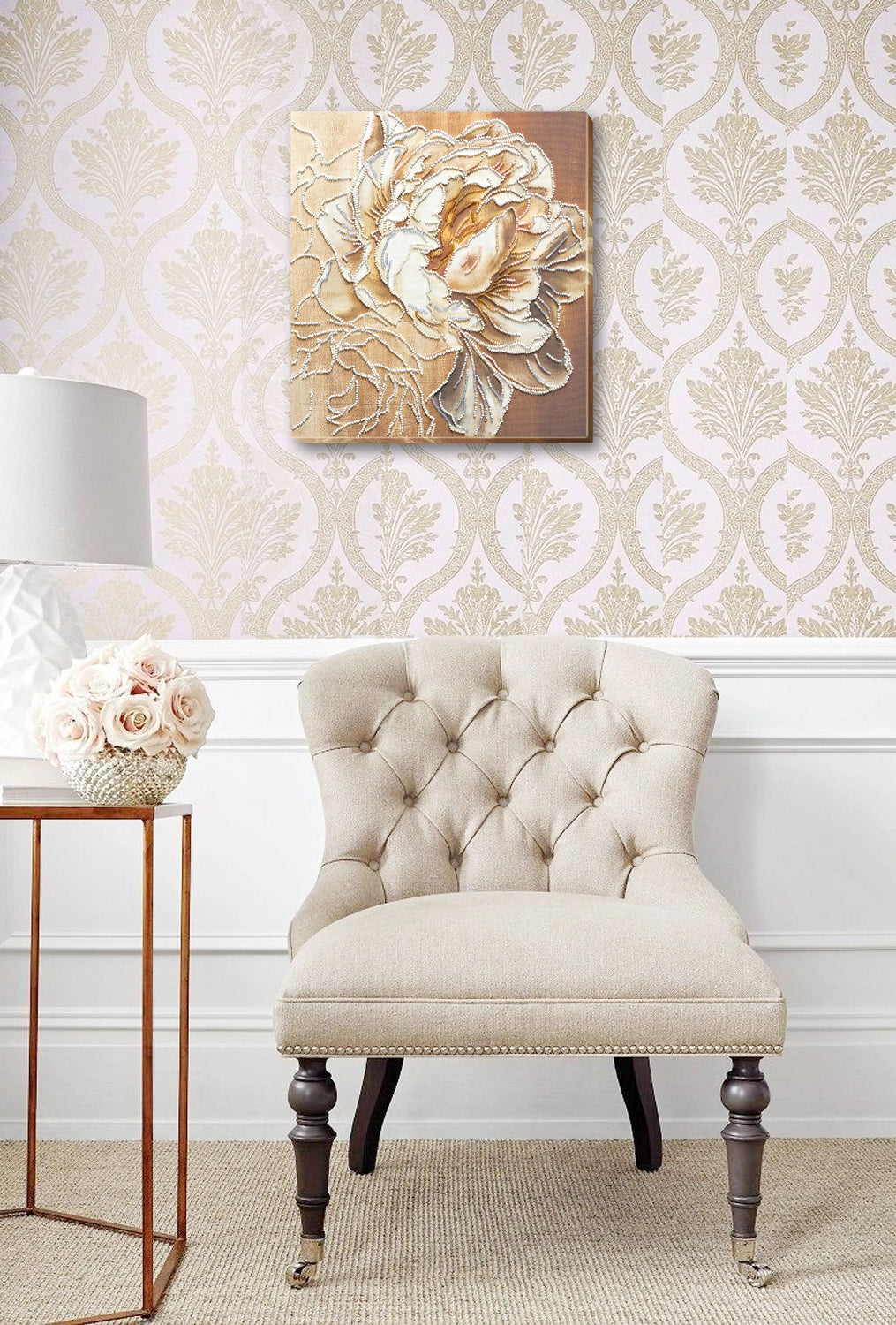 Peony Bead Embroidery