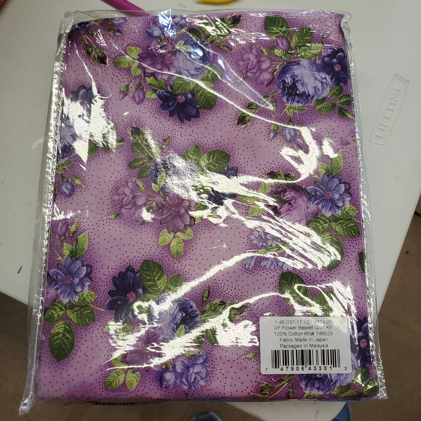Kit - Flower Basket Quilt Kit - Boundless Violette Collection - No Pattern - 12.5 yards