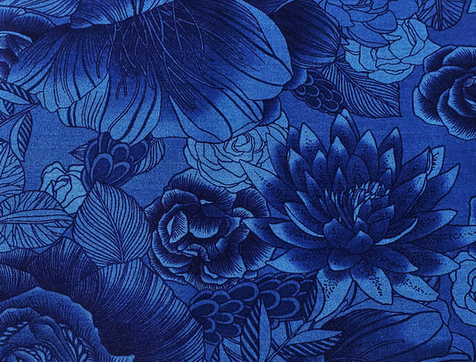 Collage Floral Royal Blue Limoges