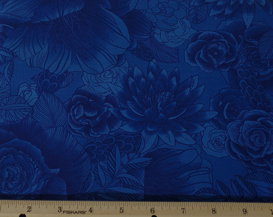 Collage Floral Royal Blue Limoges